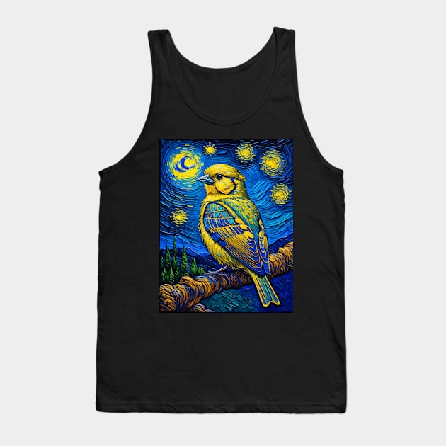 Canary in starry night Tank Top by FUN GOGH